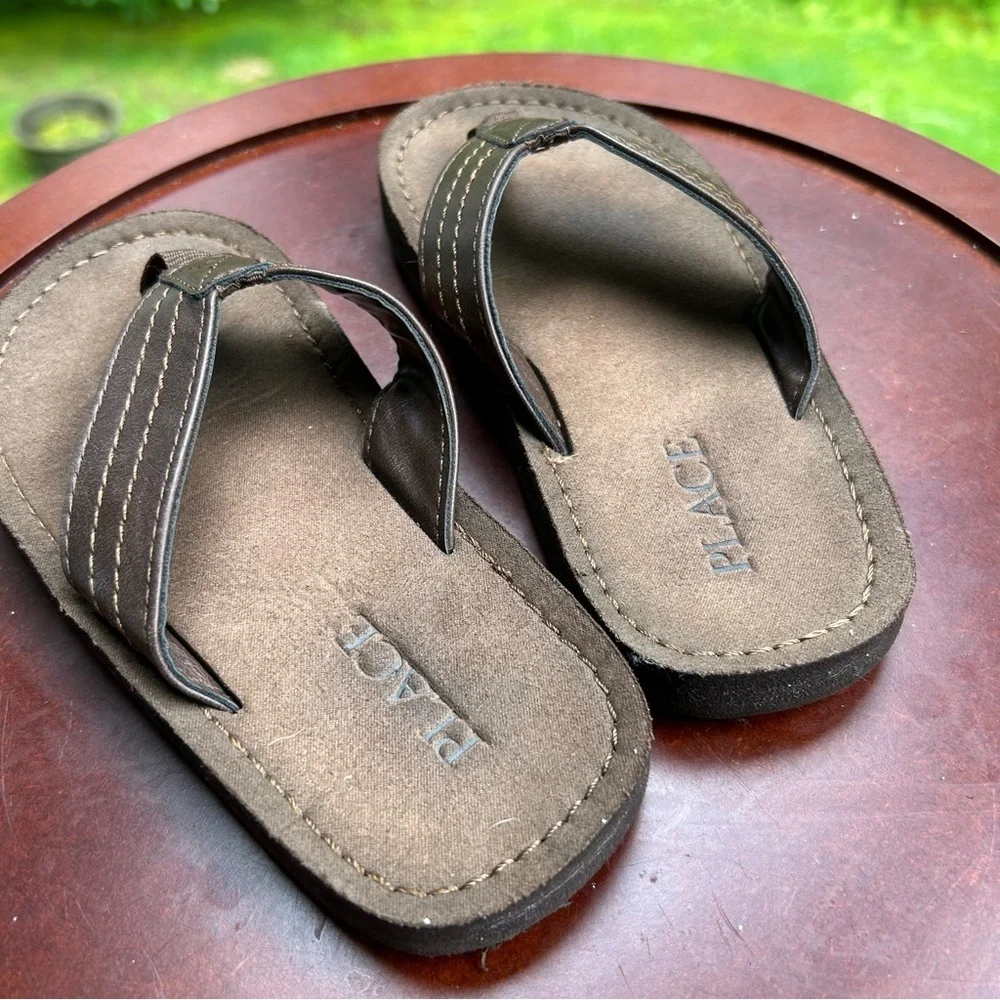 Brown Flip Flops | Size 9/10 Toddler Boy | Just Like Dad Vacation Sandals